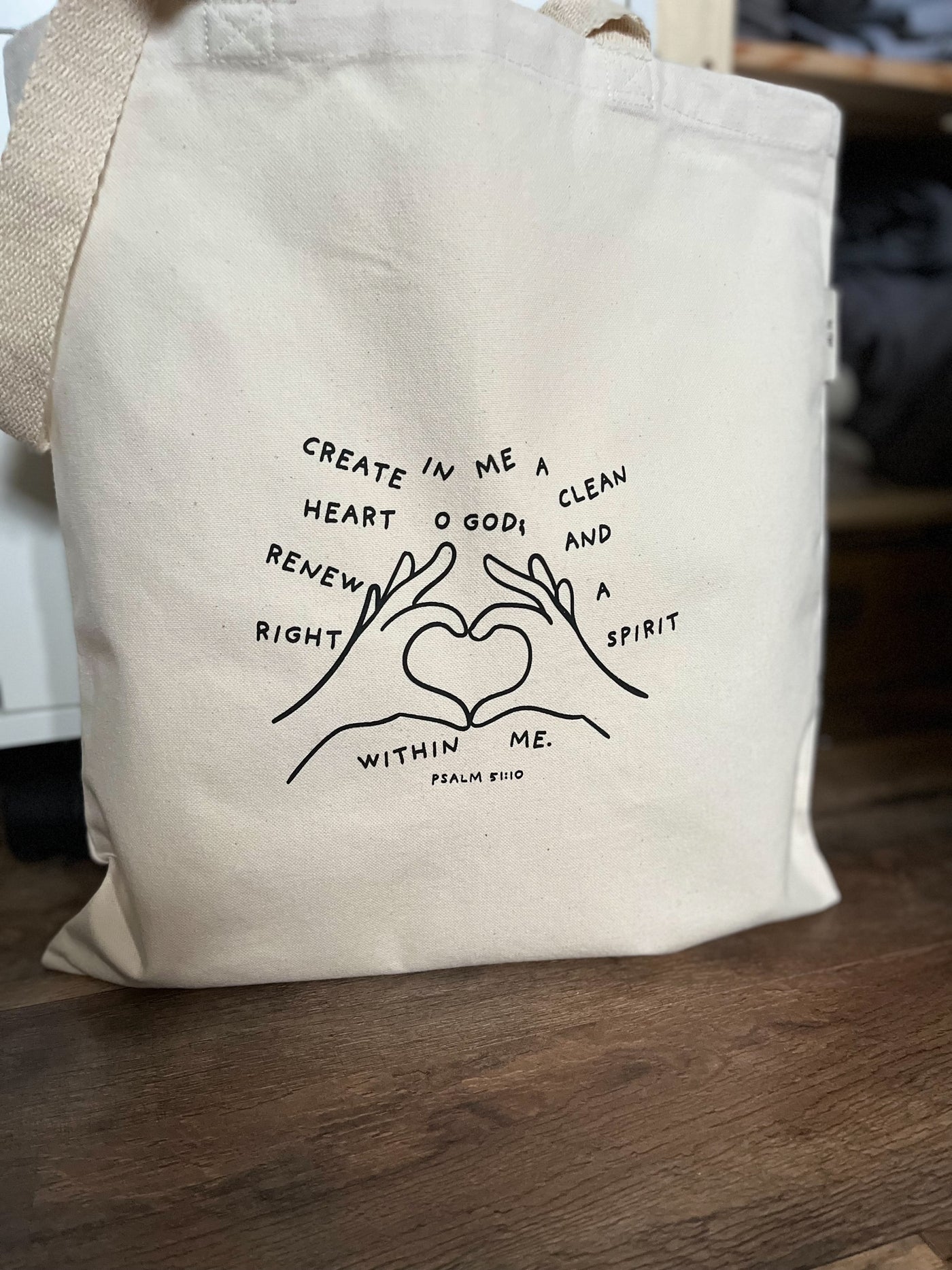 clean heart tote bag